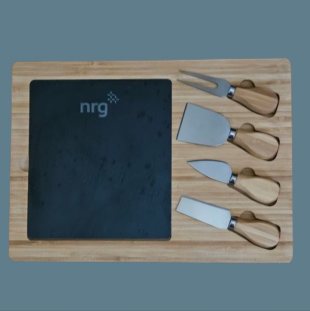NWOT NRG Cheese Board with Slate and Cutting Tools